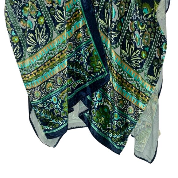 Aratta Silent Journey Ascott Kimono Topper Duster Burnout Emerald Pattern OS - Picture 5 of 10